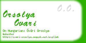 orsolya ovari business card